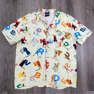 Star Wars Celebration 2020 The Mandalorian Alphabet Letters Mens Button Shirt XL